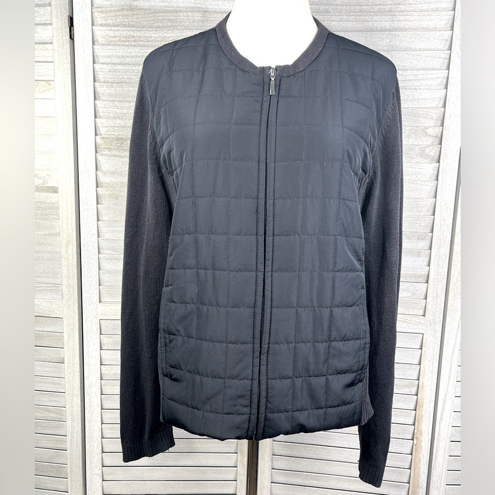 CROFT & BARROW Quilted Sweater/Jacket Black-XL